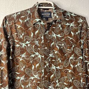 Rough Stock Panhandle Slim Youth Paisley Design Pearl Snap Western Shirt XL-18